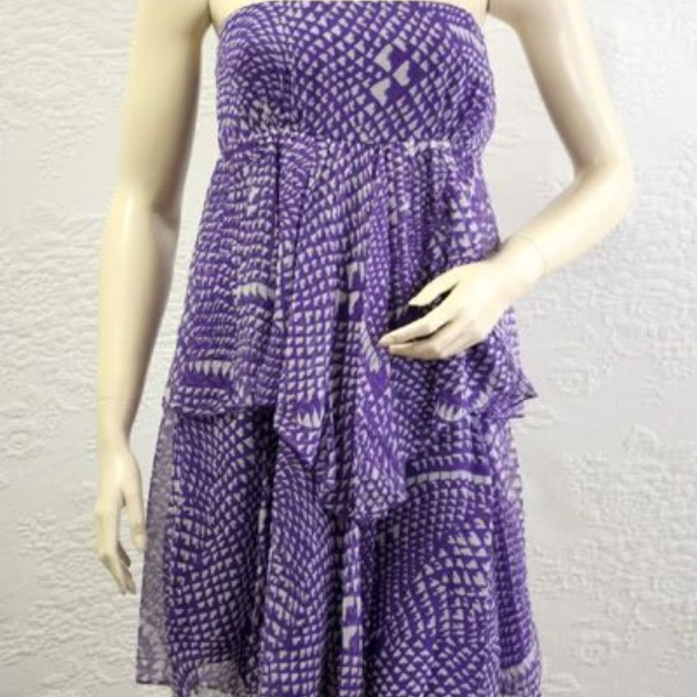 BCBGMAXAZRIA strapless silk dress